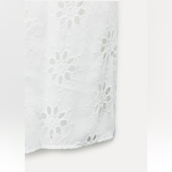 New ZARA Embroidered Eyelet Midi Skirt ZW Collection - Picture 9 of 9